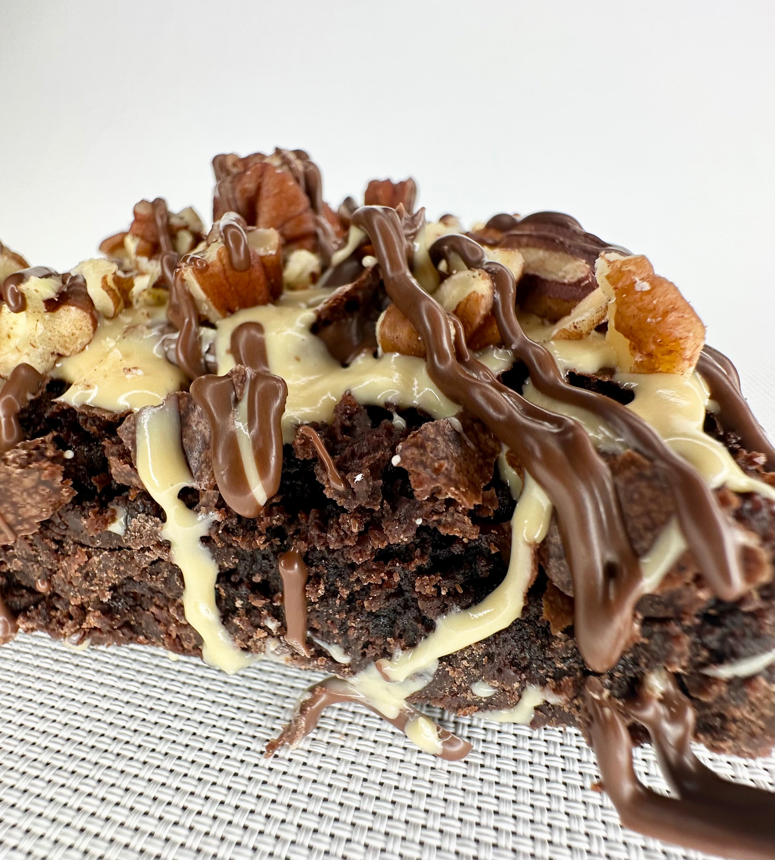 Pecan, Caramel and Chocolate - Big Ol' Friggen Brownie