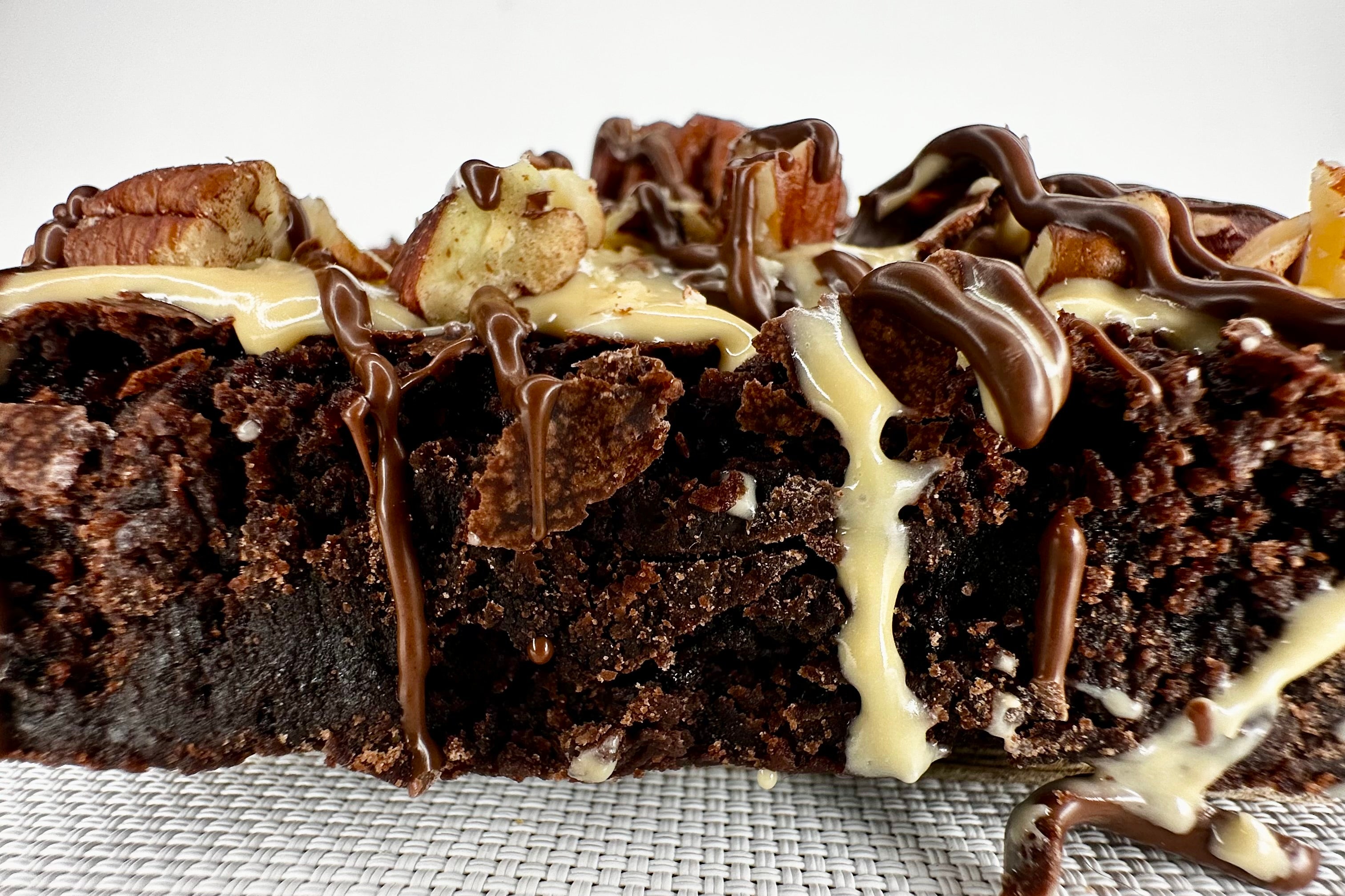 Pecan, Caramel and Chocolate - Big Ol' Friggen Brownie